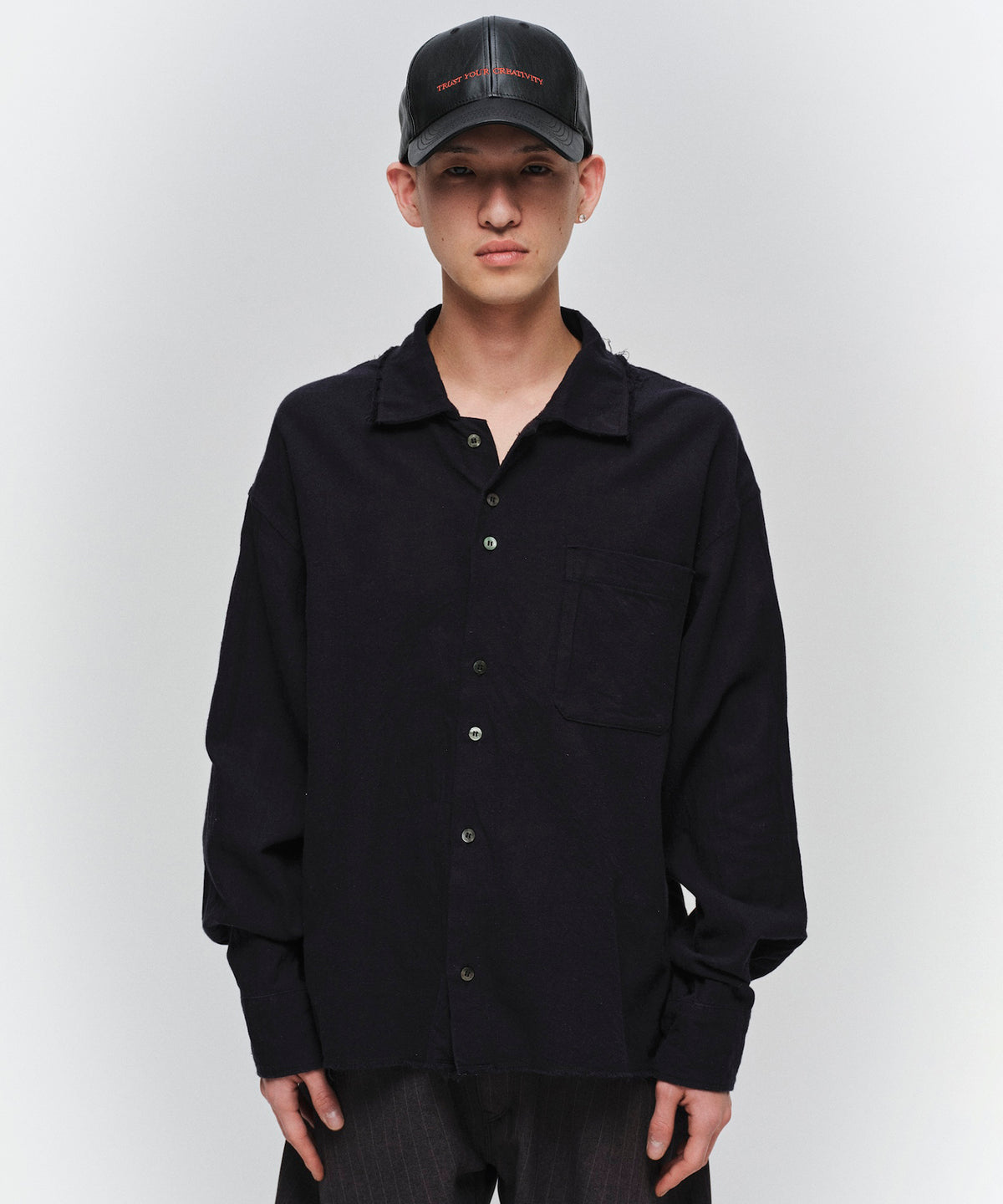 COTTON SILK CUT-OFF SHORT SHIRT