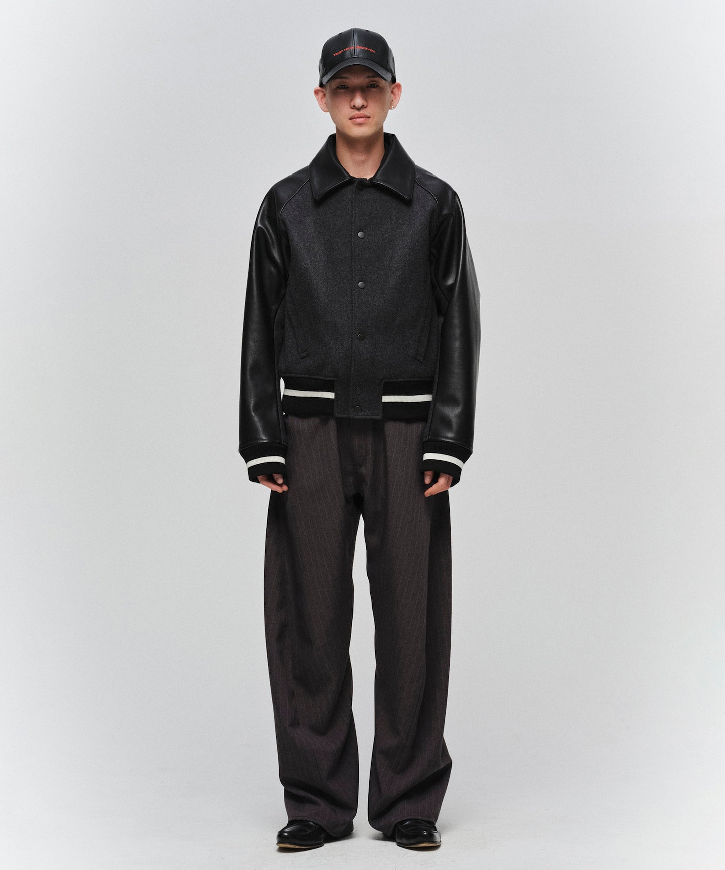 DRAPING VARSITY JACKET