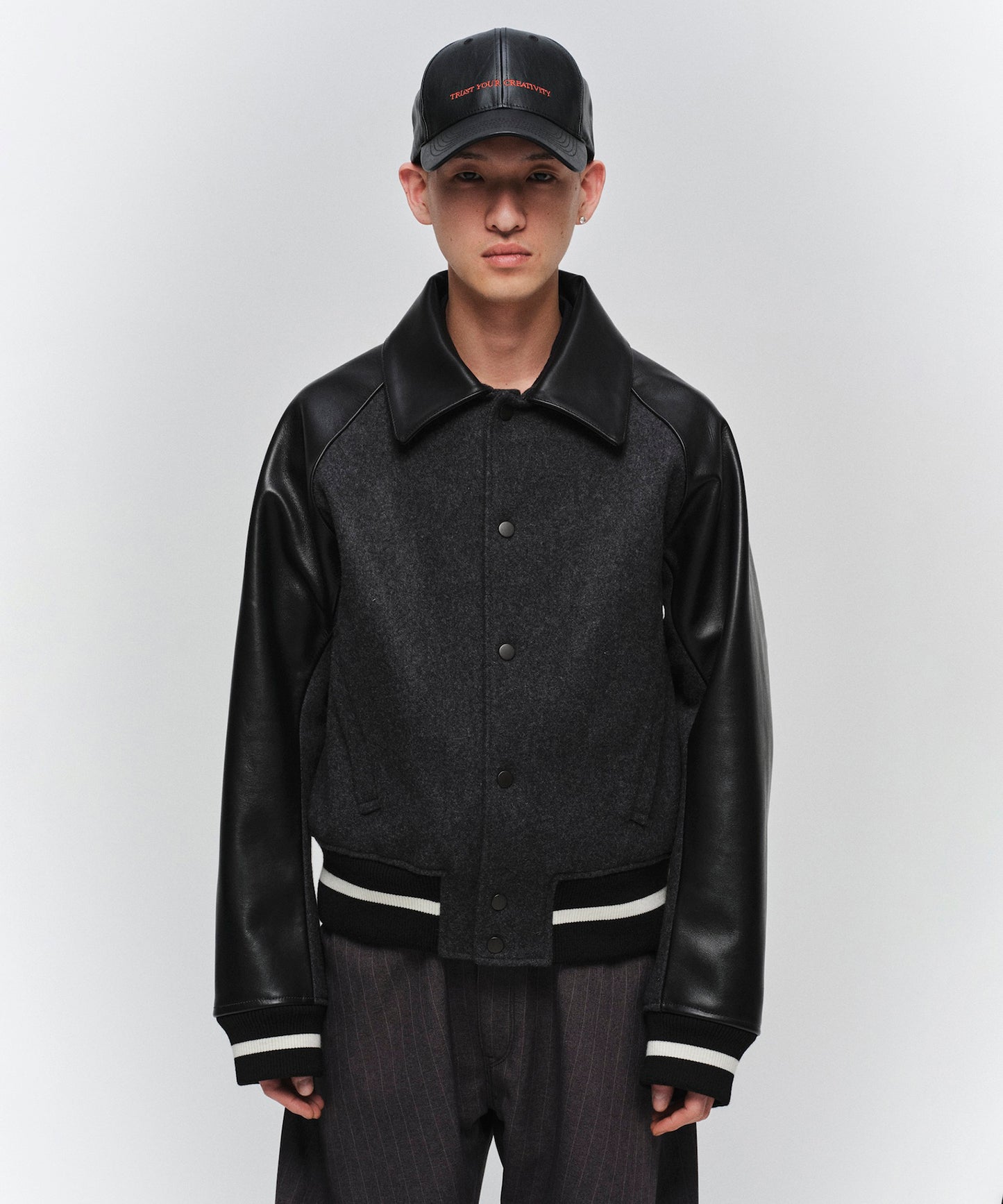 DRAPING VARSITY JACKET