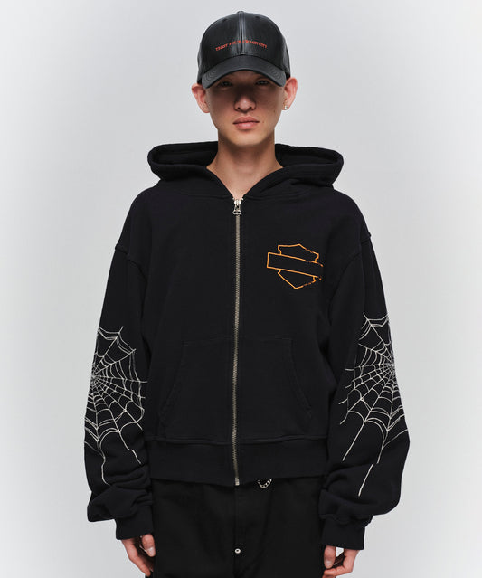 SPYDER-EMBROIDERED SLEEVE HOODIE