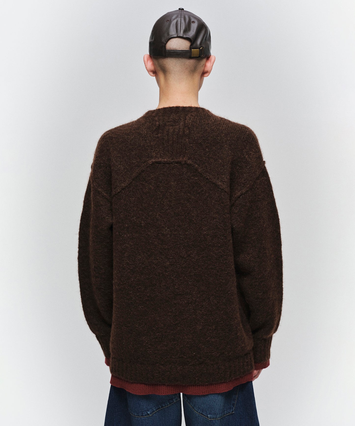 LAYERED MOHAIR V-NECK SWEATER