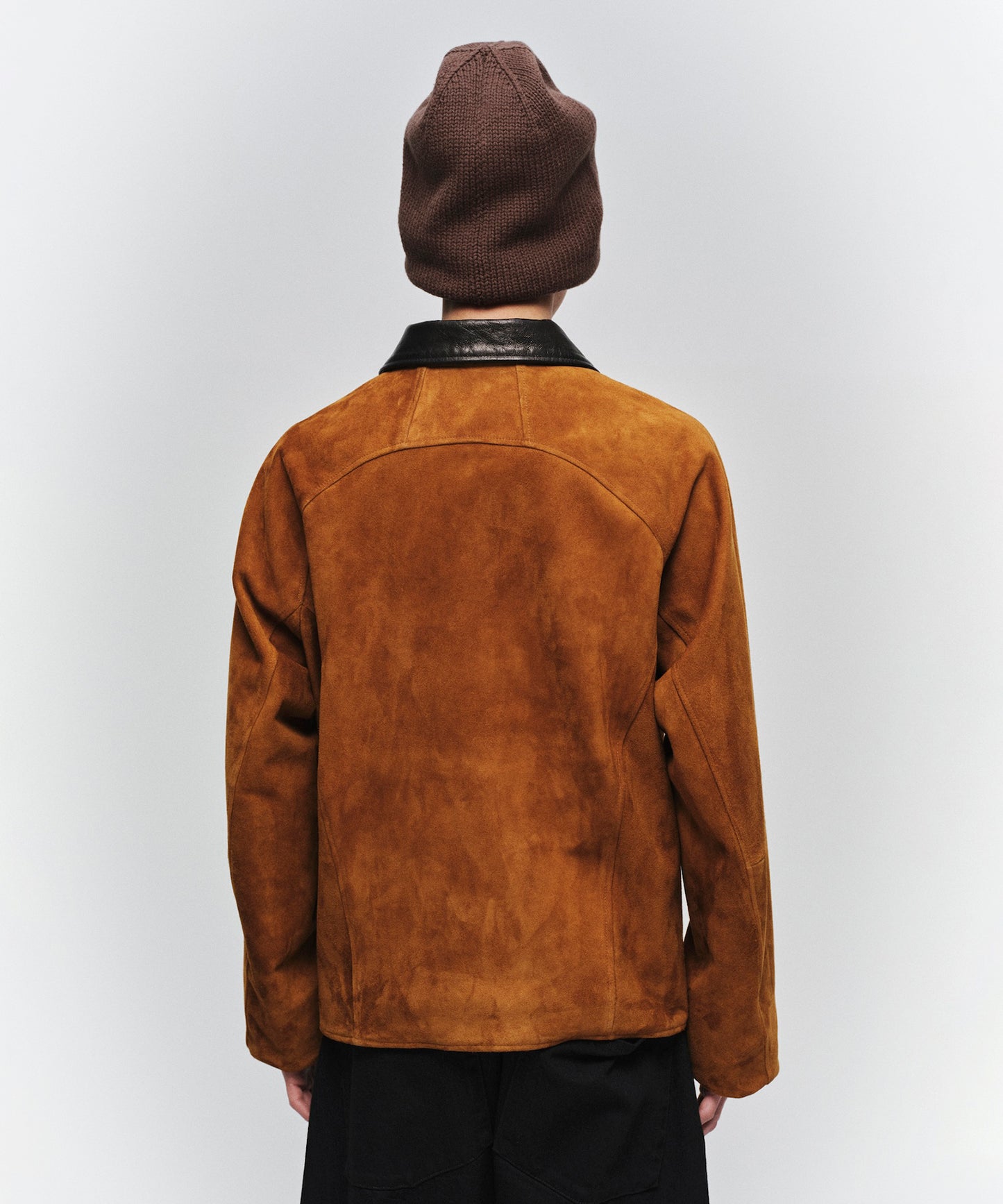 NUBUCK DRAPING LEATHER JACKET