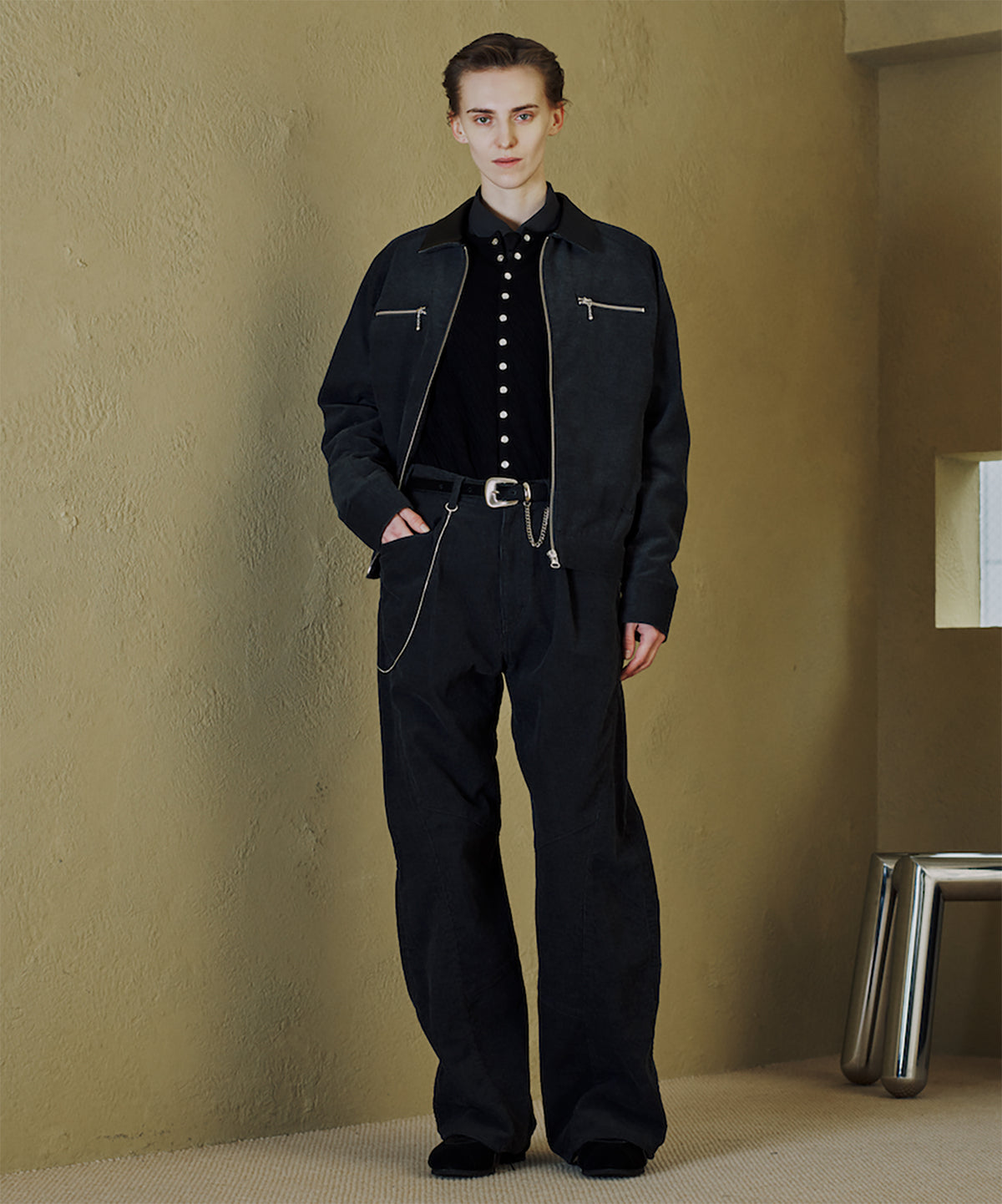 ENGINEERED DRAPING FLARE CORDUROY PANTS