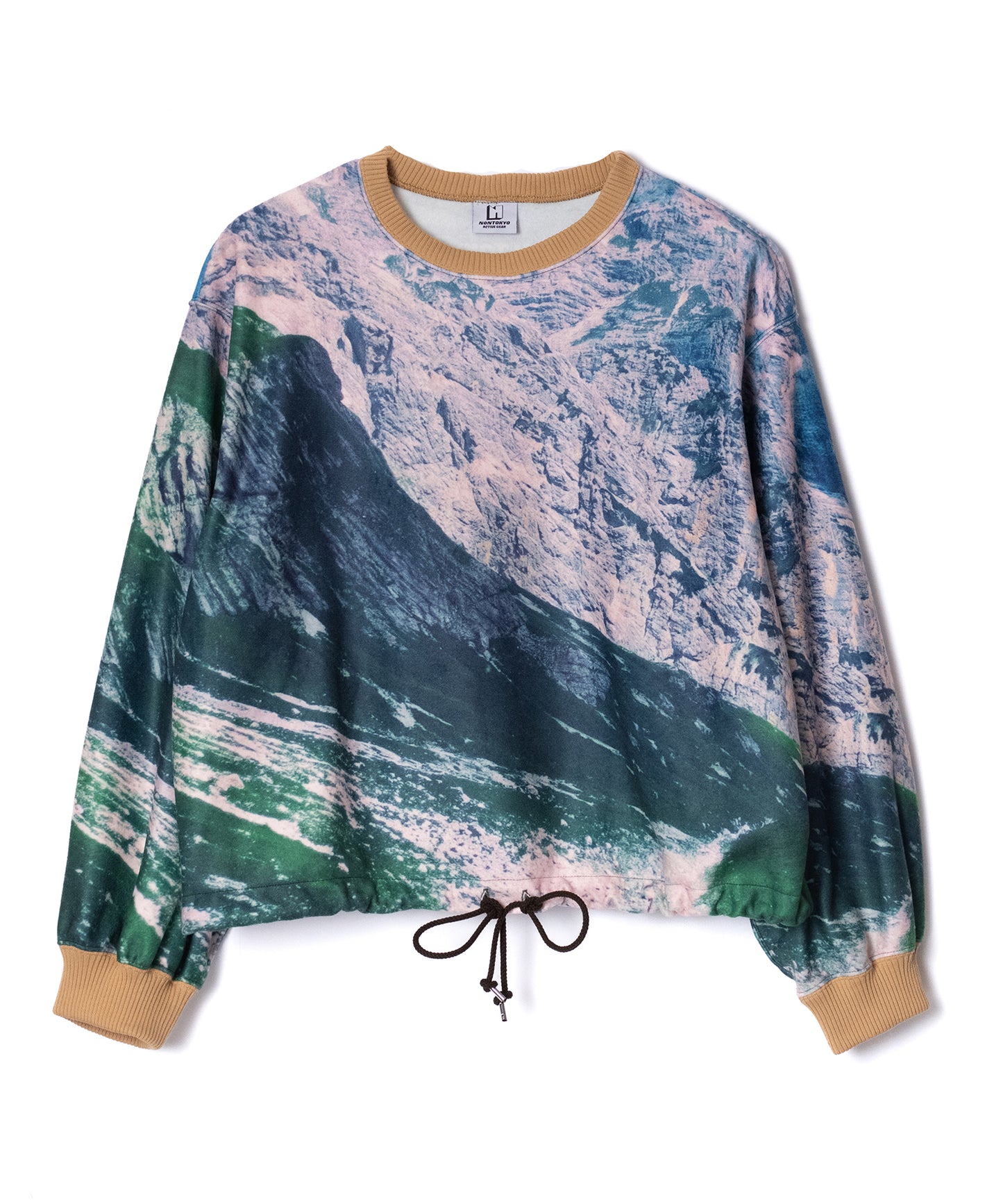 PRINT FLEECE PULLOVER TOP