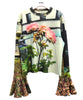 PRINT RIB FLARE SLEEVE C/S