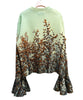 PRINT RIB FLARE SLEEVE C/S