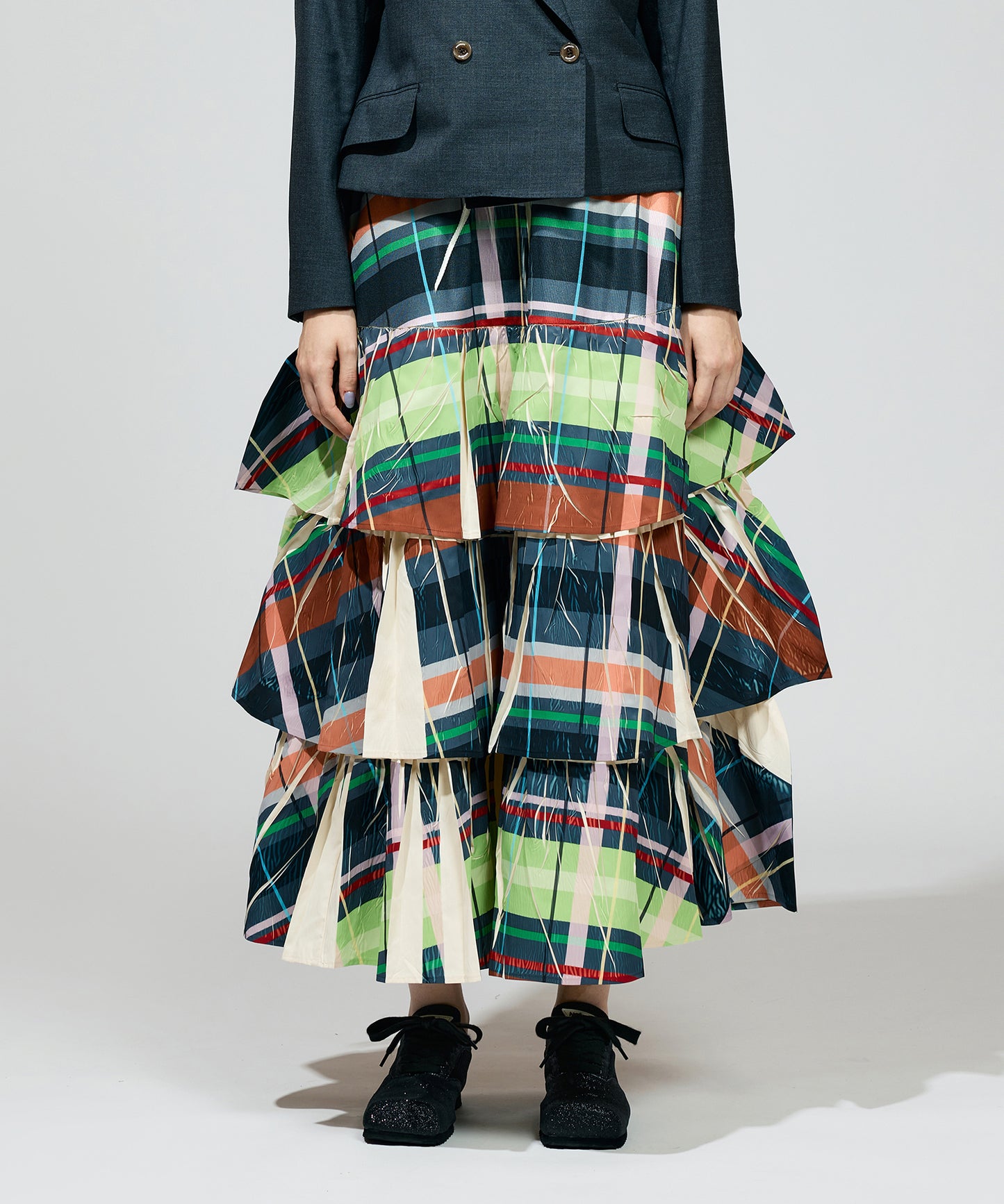 DIRECT PRINT RIB GATHER LONG SKIRT【商品納期 3月下旬】