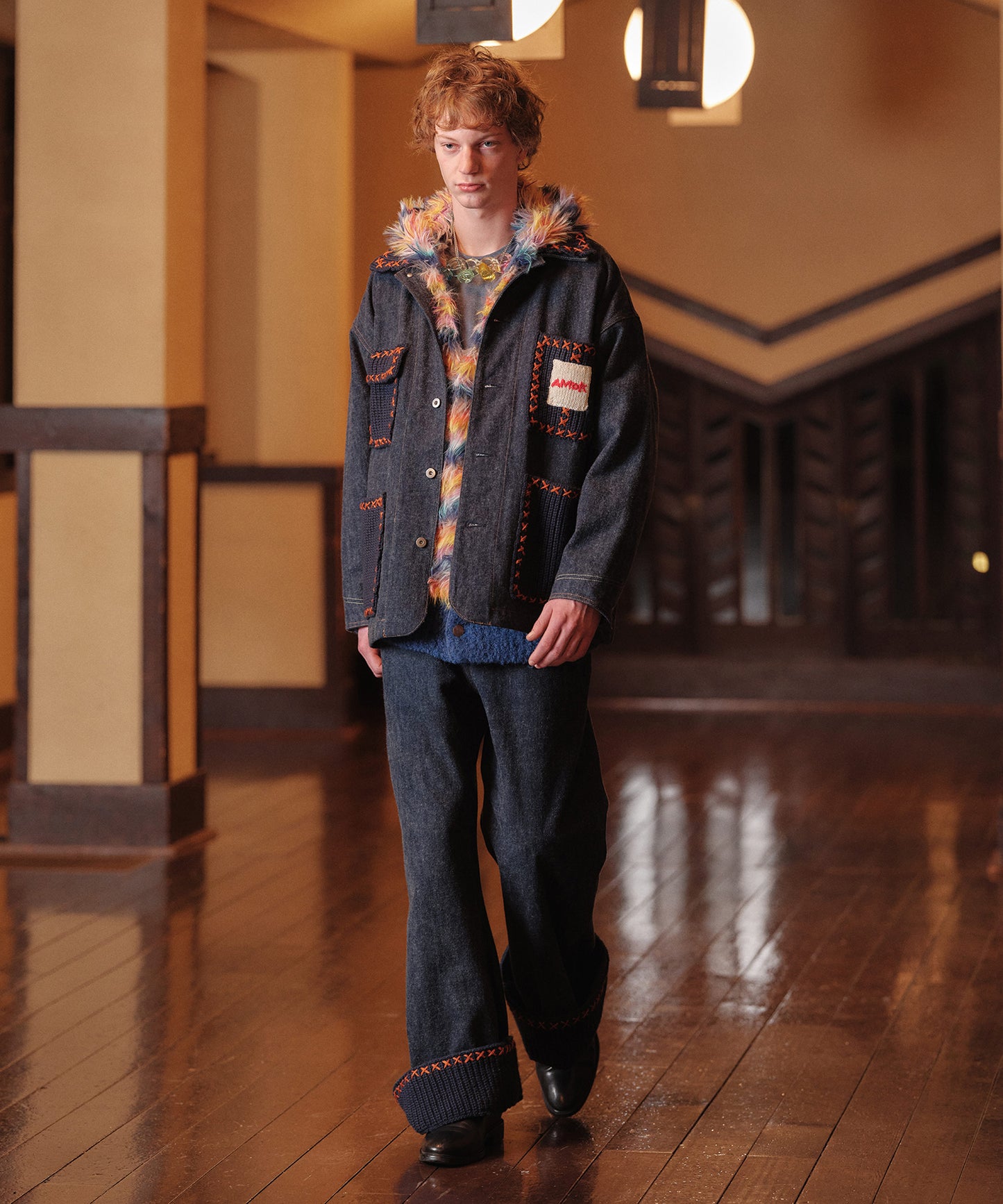 BLUSHED DENIM BLOUSON