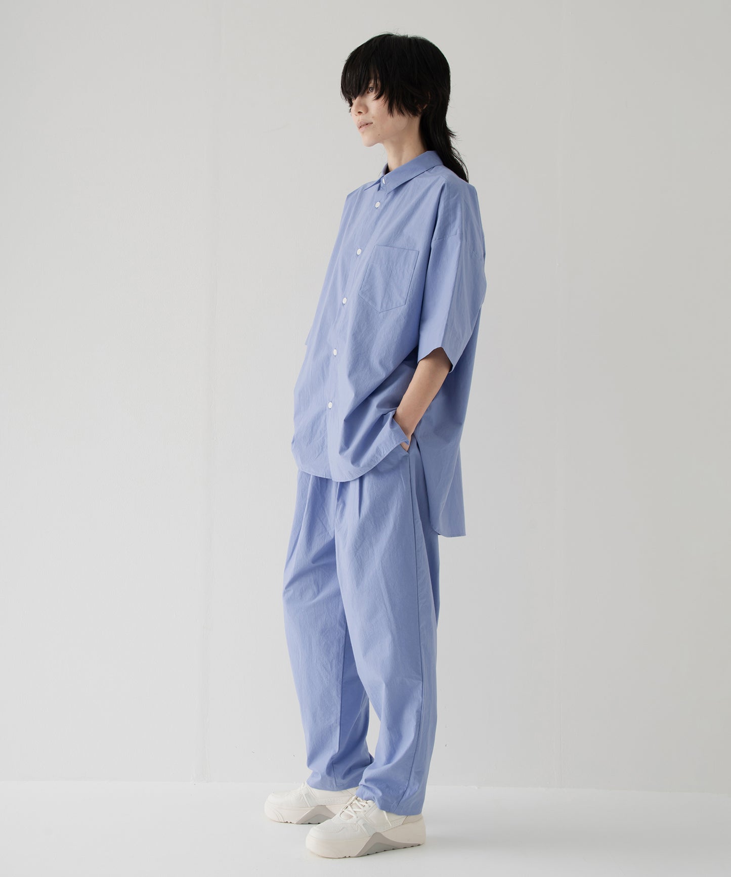 Omi-zarashi half-sleeve over shirt