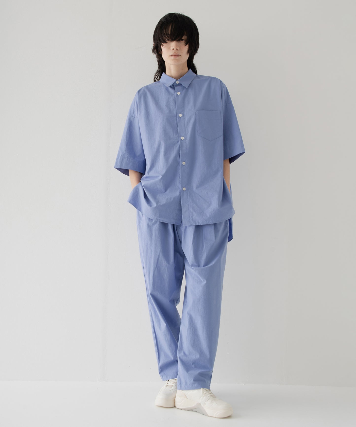 Omi-zarashi half-sleeve over shirt