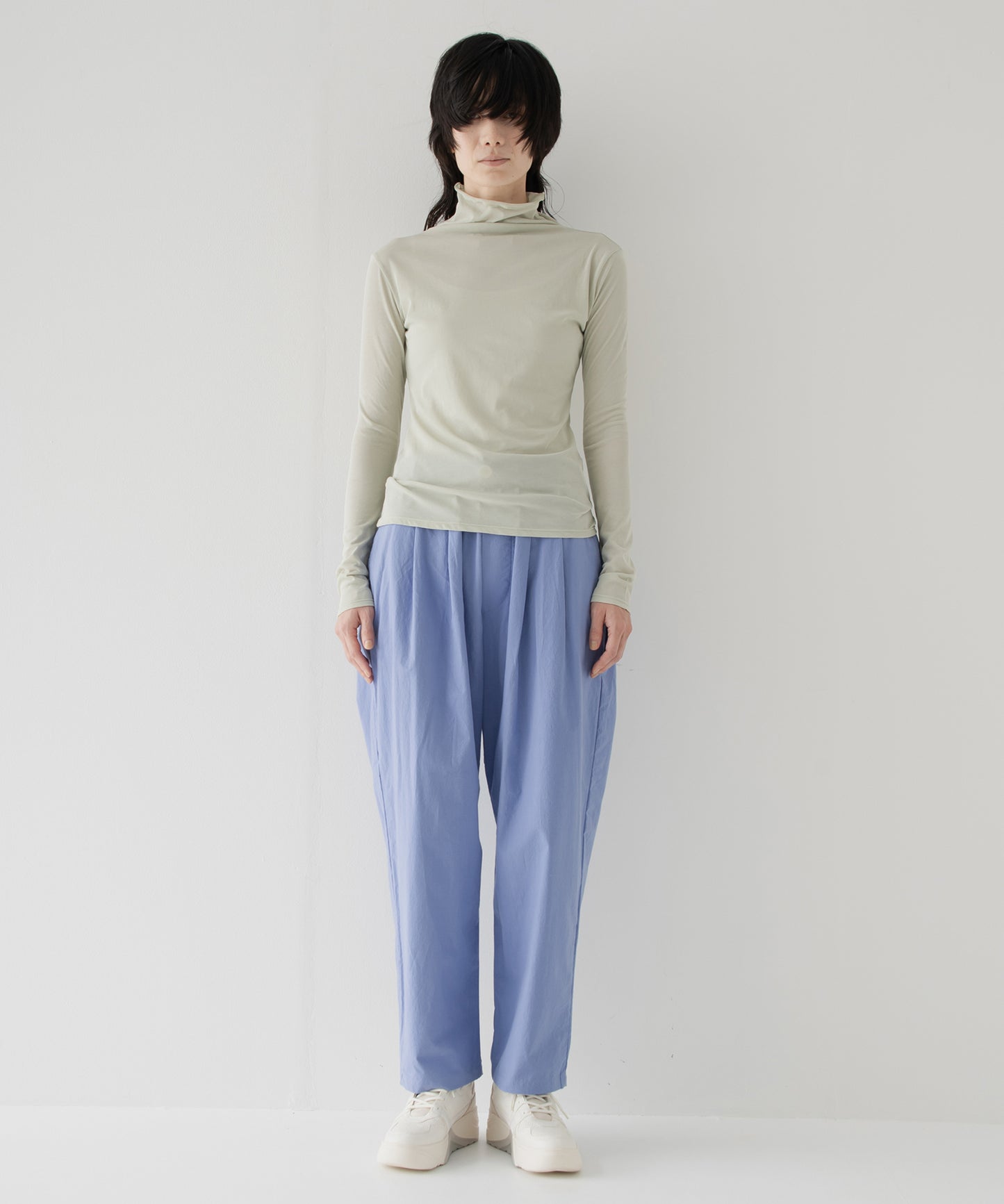 high twist jersey t-neck top