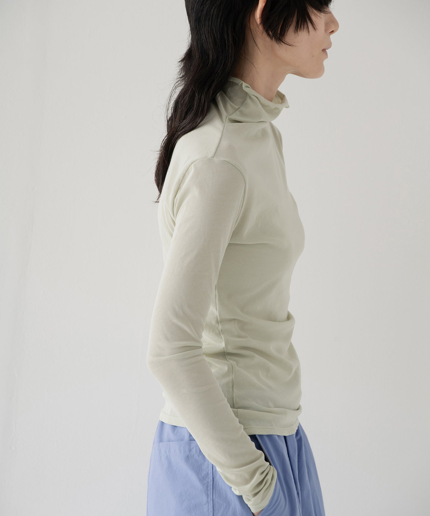 high twist jersey t-neck top