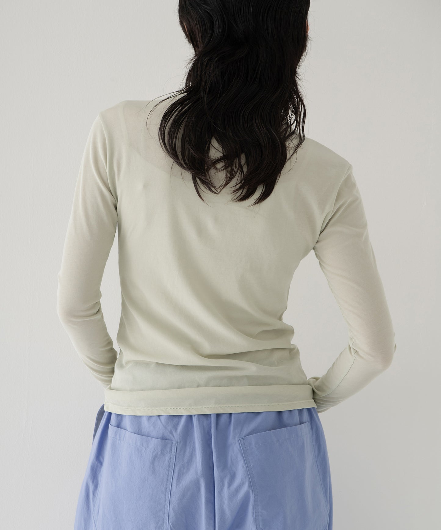 high twist jersey t-neck top