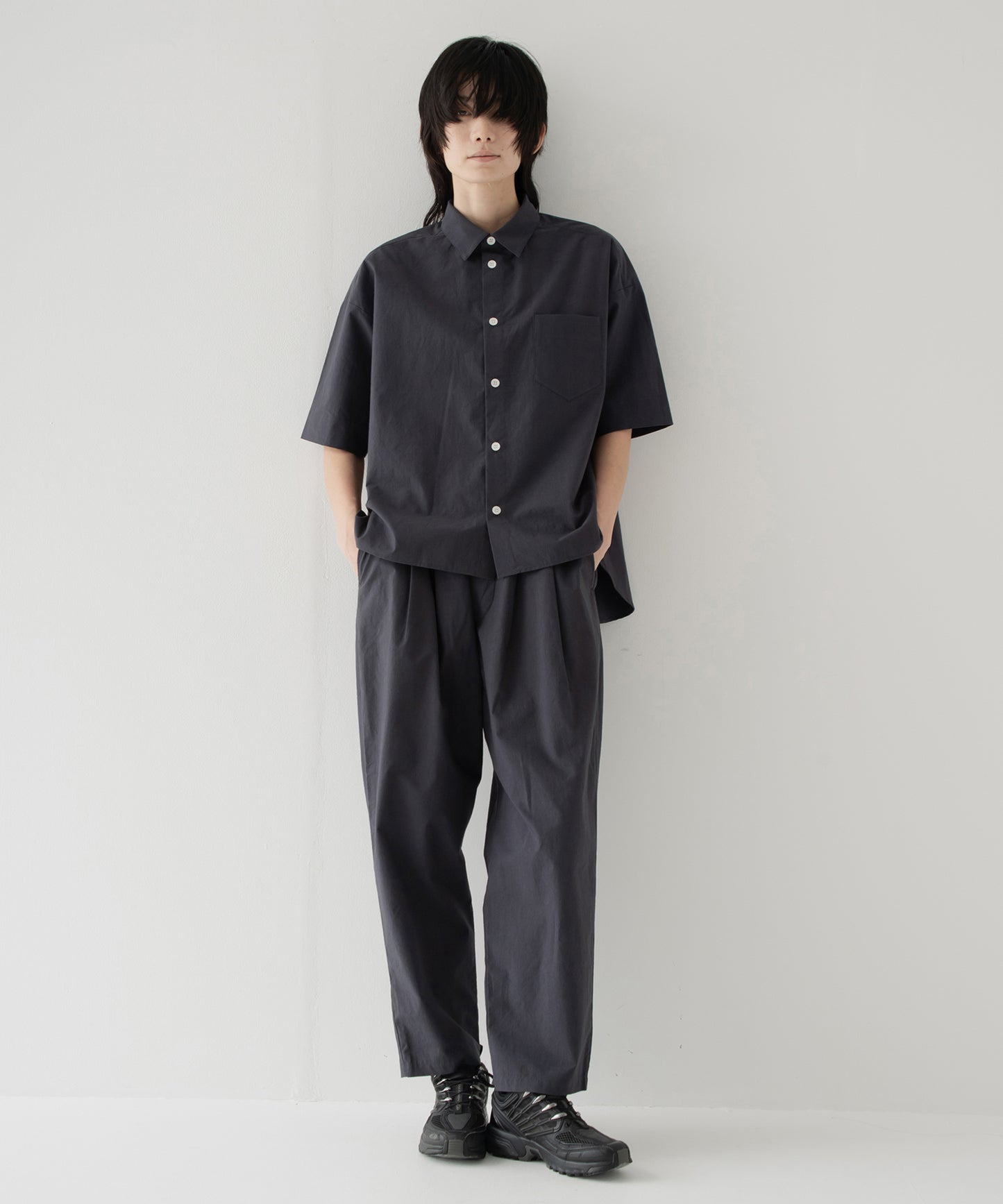 Omi-zarashi half-sleeve over shirt