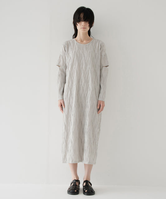 tucked dobby slit dress