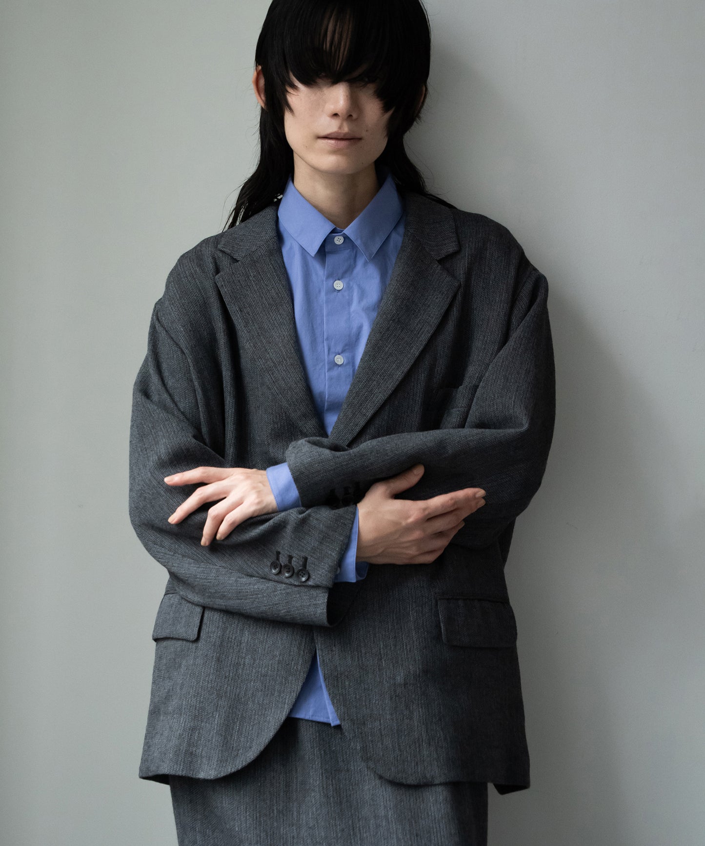 Omi-zarashi long-sleeve over shirt