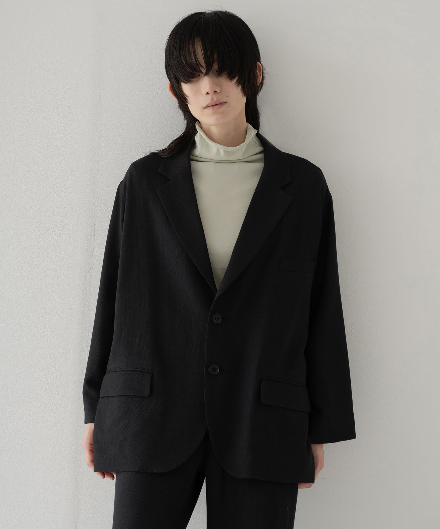 high twist jersey t-neck top