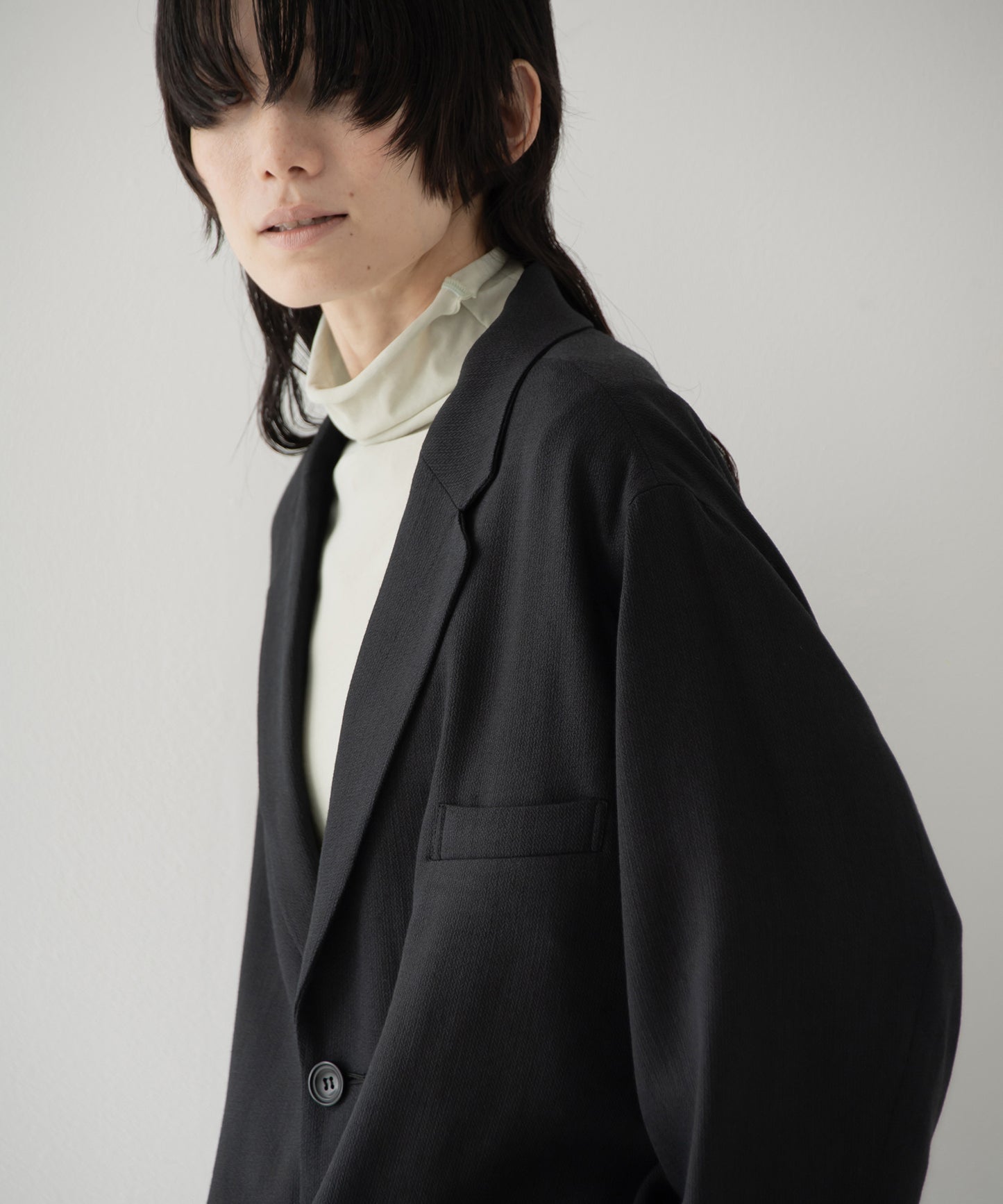 high twist jersey t-neck top