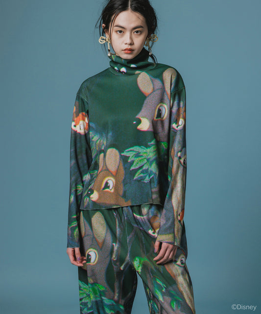 Disney 『Snow White』 NON TOKYO 　PRINT RIB HI-NECK TOP