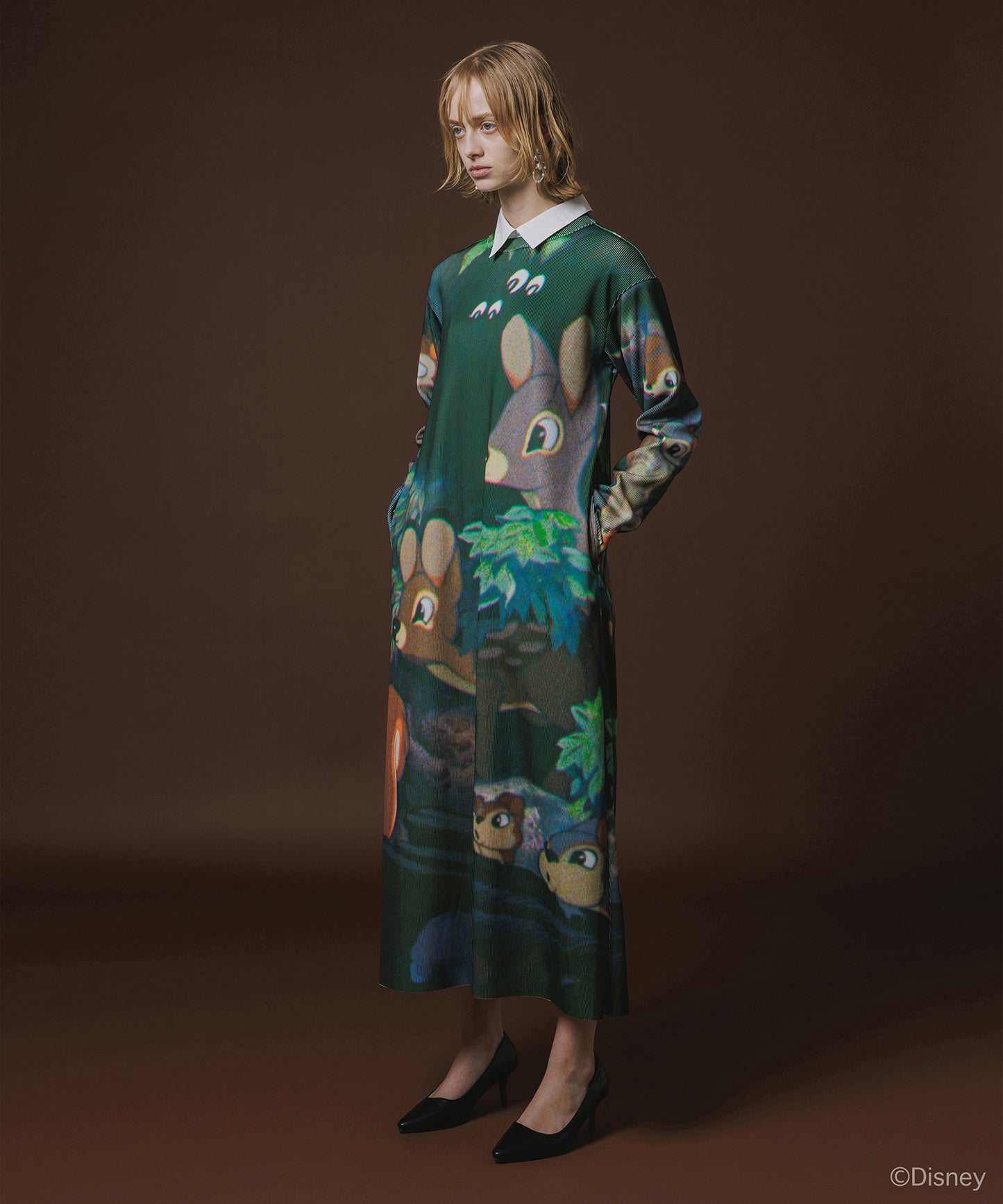 Disney 『Snow White』 NON TOKYO 　PRINT RIB L/S ONE-PIECE