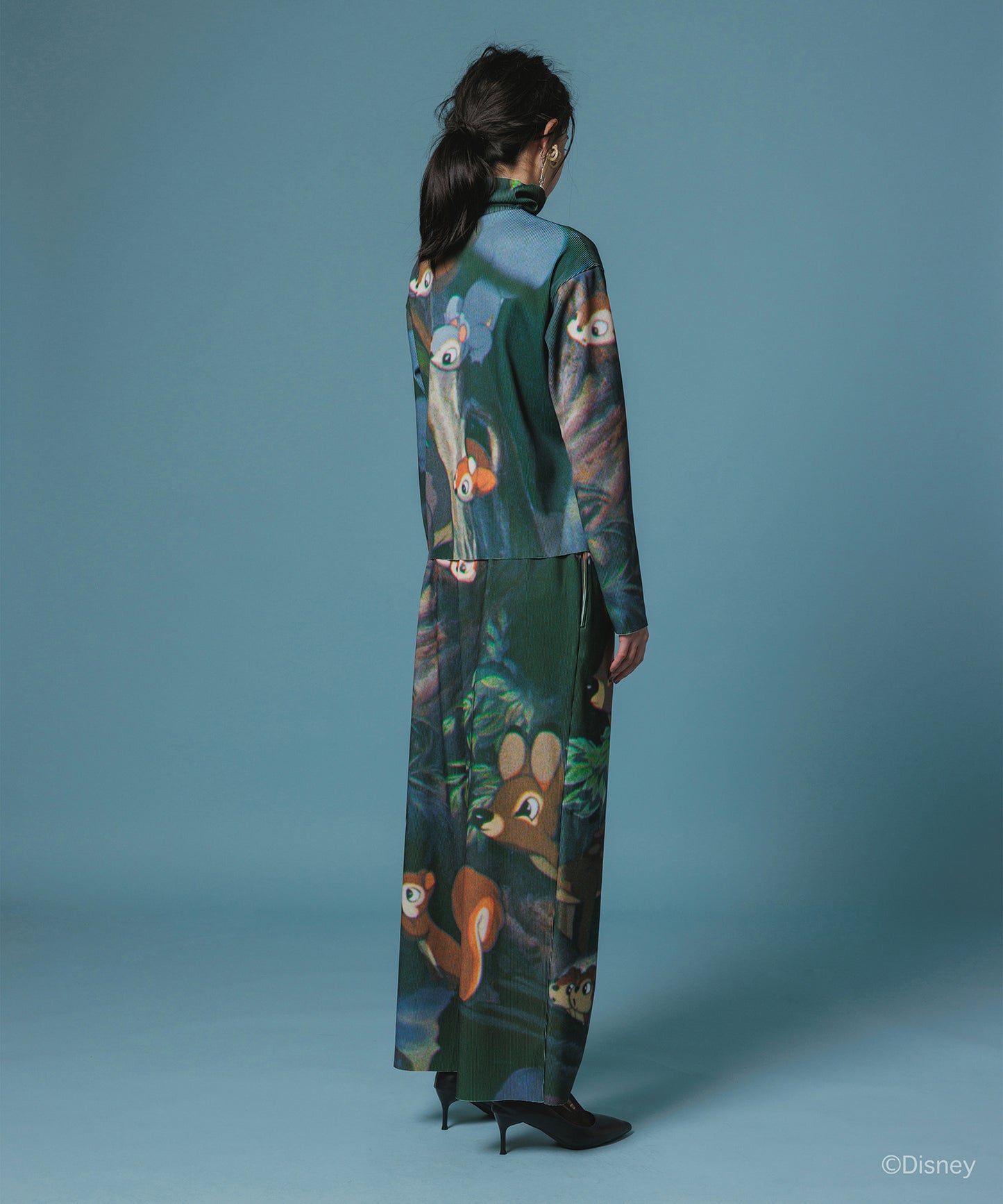 Disney 『Snow White』 NON TOKYO 　PRINT RIB WIDE PANTS