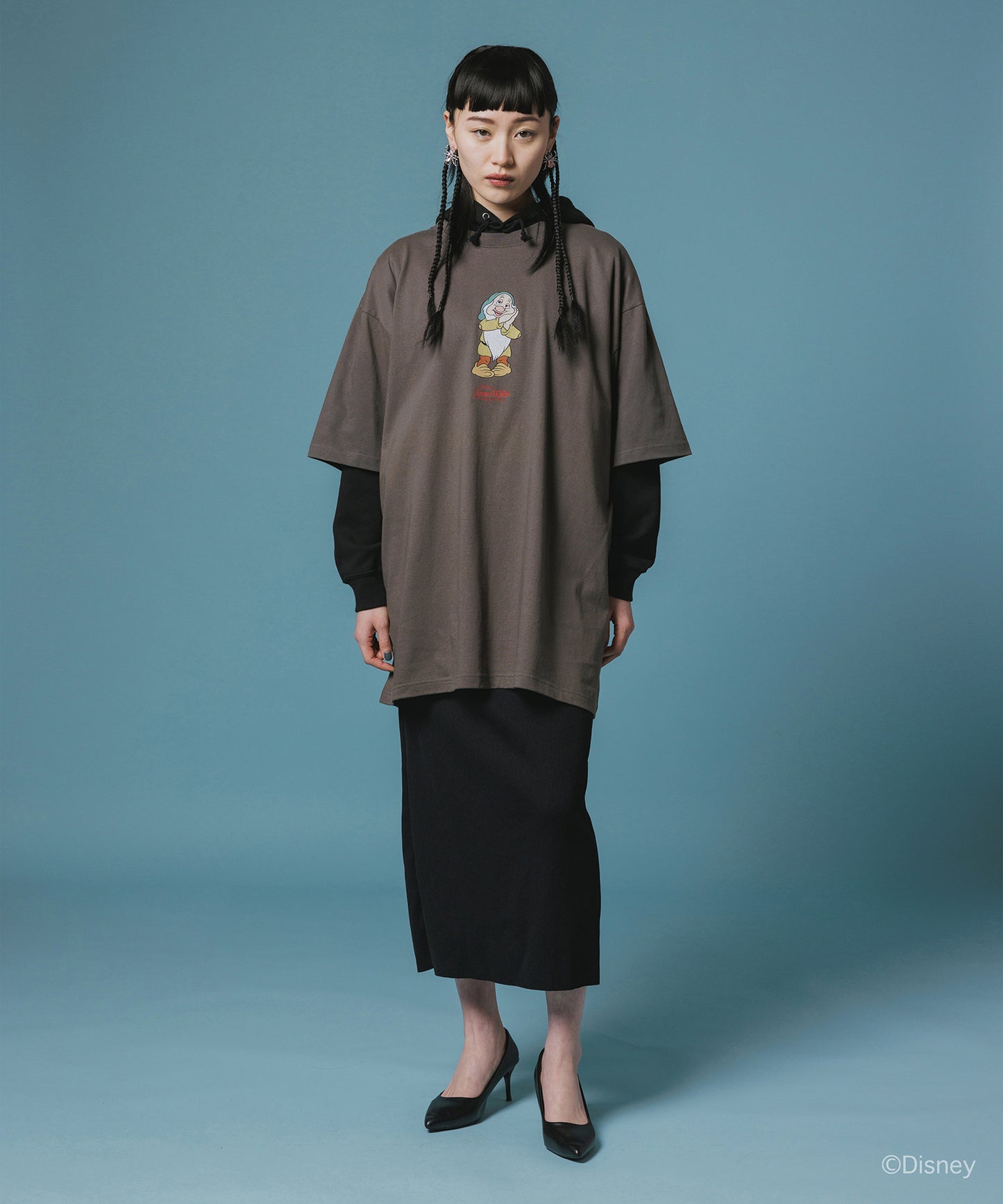 Disney 『Snow White』 NON TOKYO 　PRINT BIG T-SHIRT(SLEEPY)