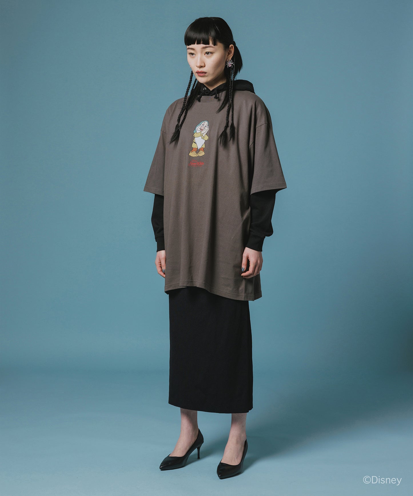 Disney 『Snow White』 NON TOKYO 　PRINT BIG T-SHIRT(SLEEPY)