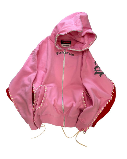 PLEASURES x DISCOVERED DOUBLE LAYERED HOODIE