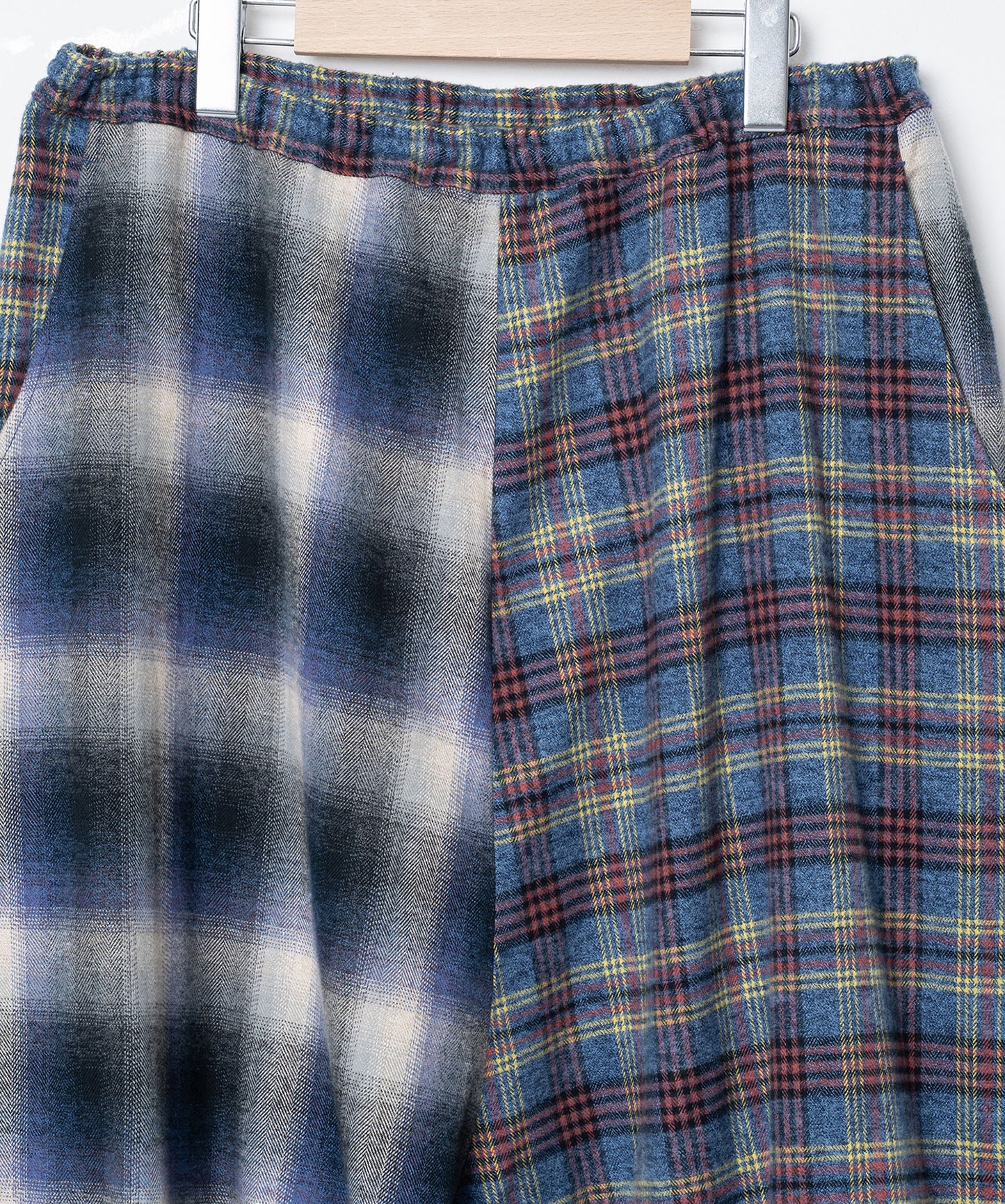 Half flannel check Wide Pants