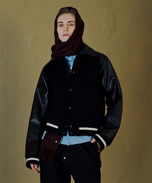 DRAPING VARSITY JACKET
