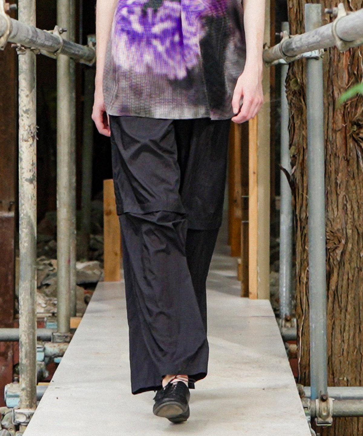 Sheer Nylon Volume Pants