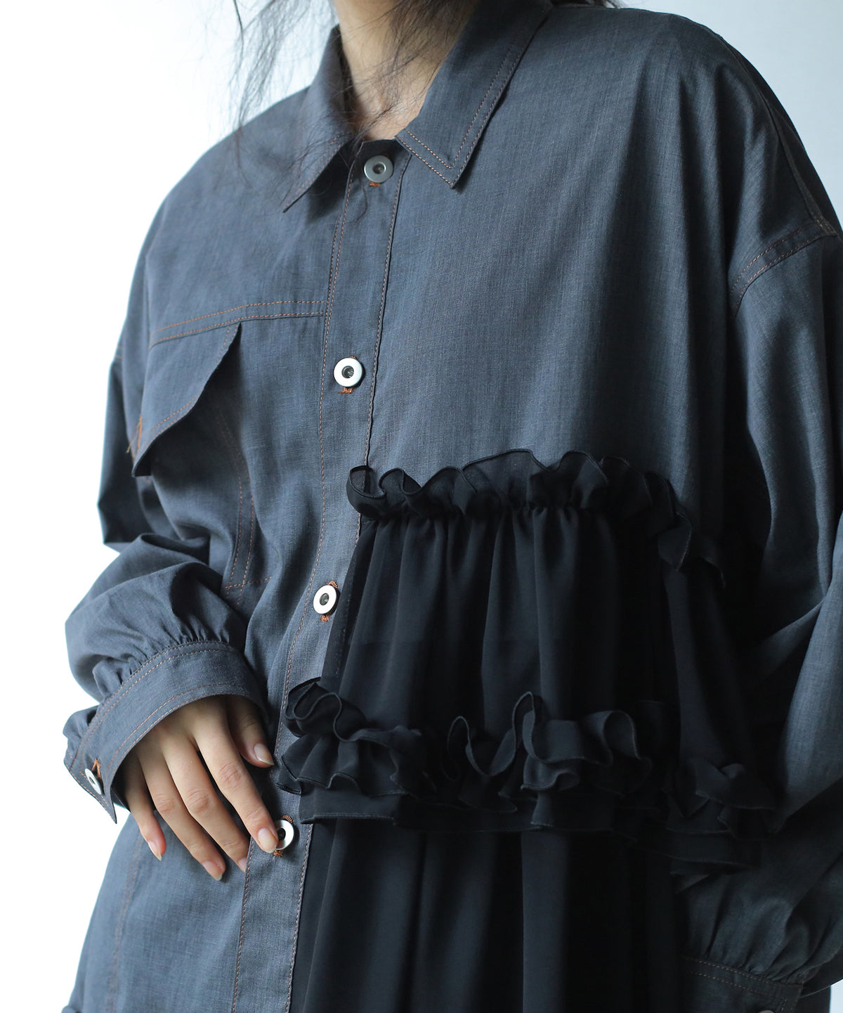 ASYMMETRICAL SHIRT JACKET