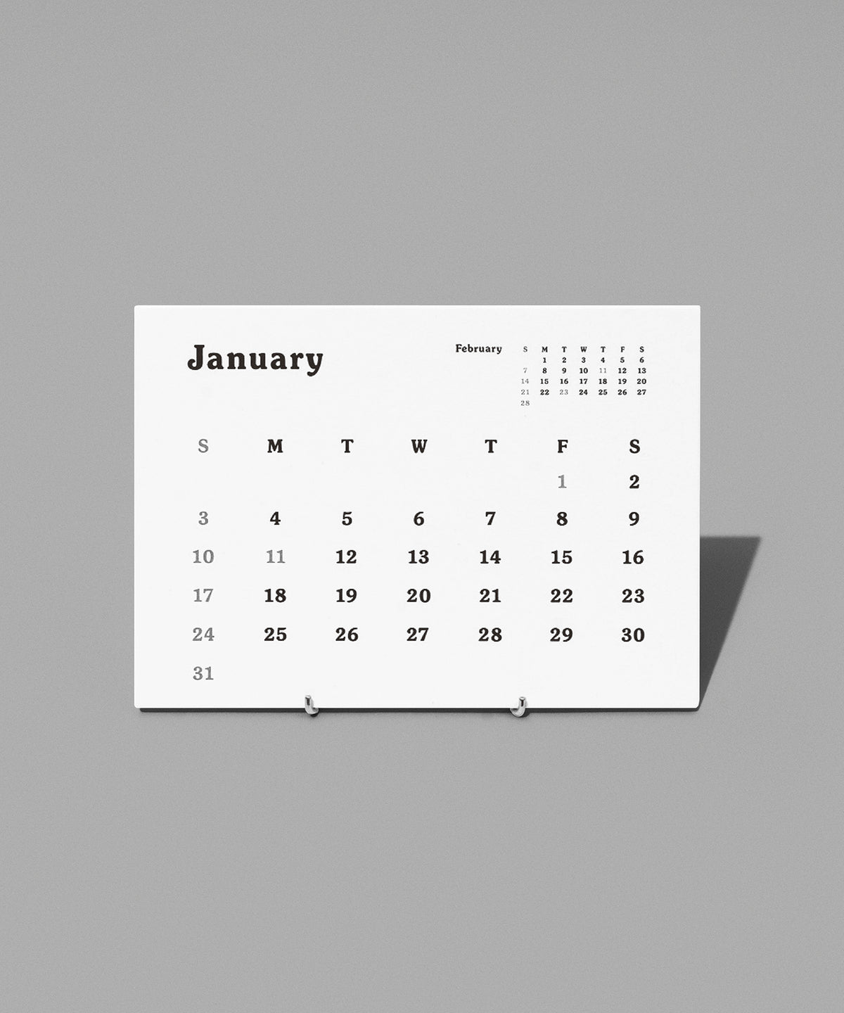 2027 Typeface Calendar 『 Souvenir Bold 』卓上カレンダー