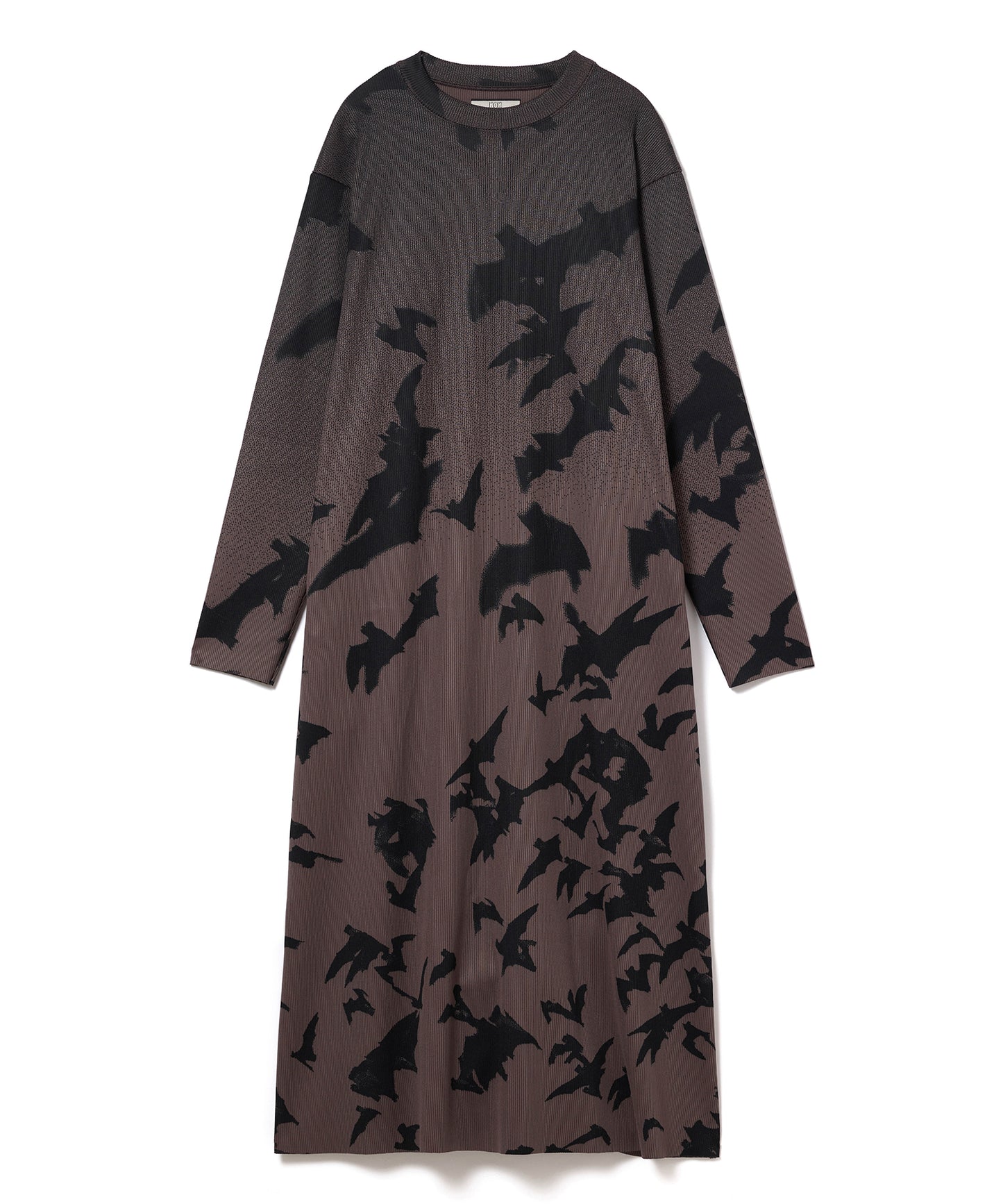 PRINT RIB L/S ONE-PIECE