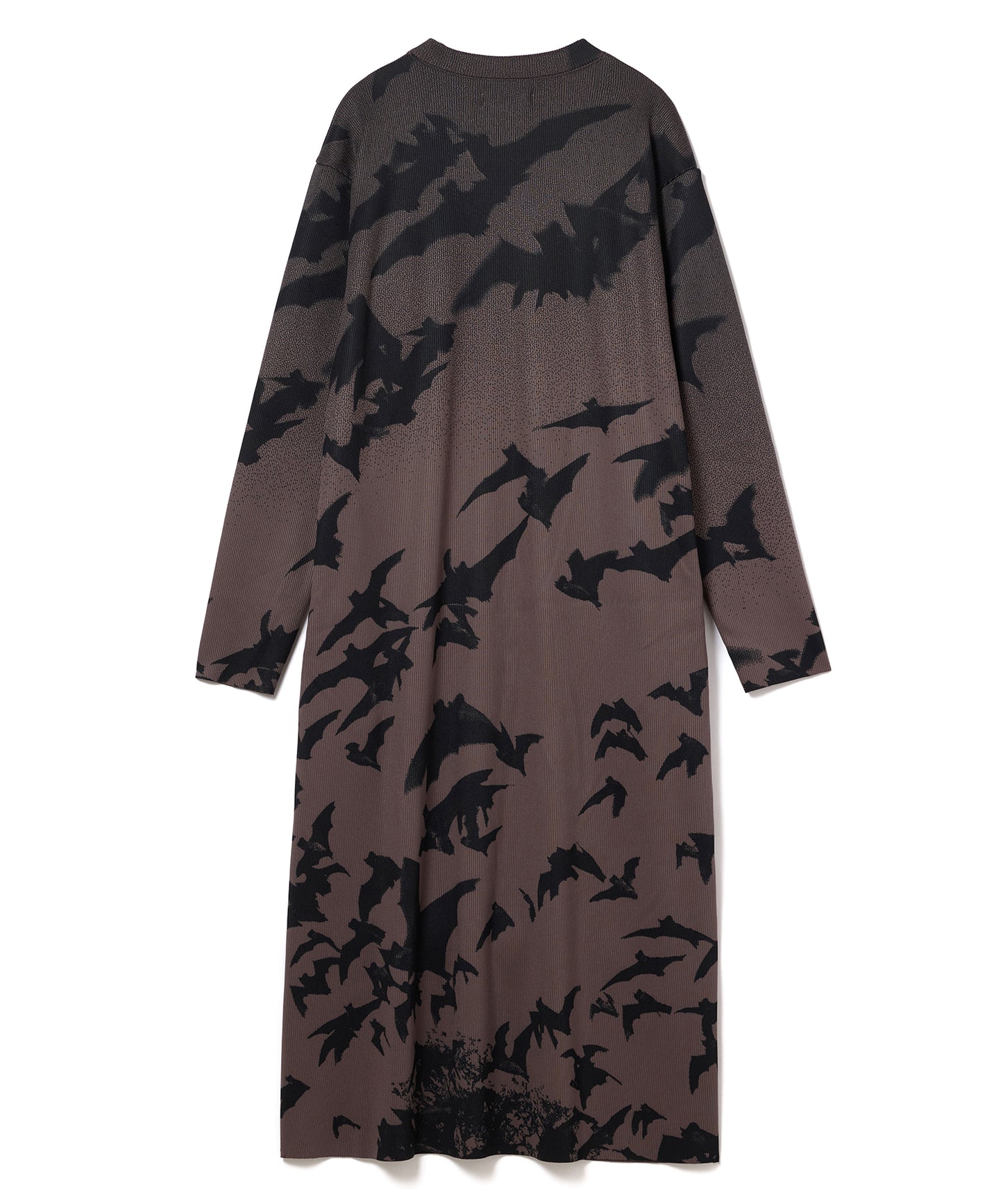 PRINT RIB L/S ONE-PIECE