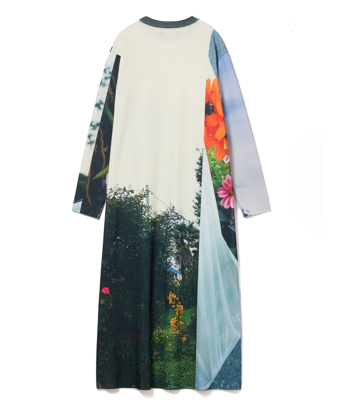 PRINT RIB L/S ONE-PIECE