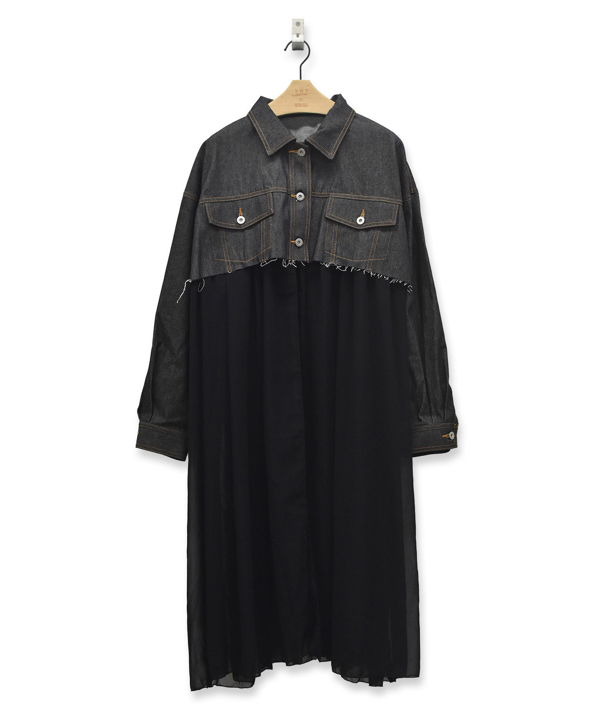 RAW-EDGE DENIM COAT