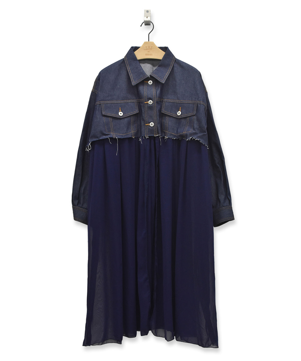 RAW-EDGE DENIM COAT