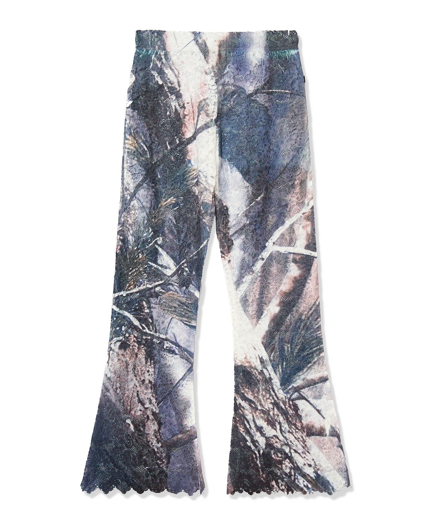 LACE DIRECT PRINT FLARE PANTS