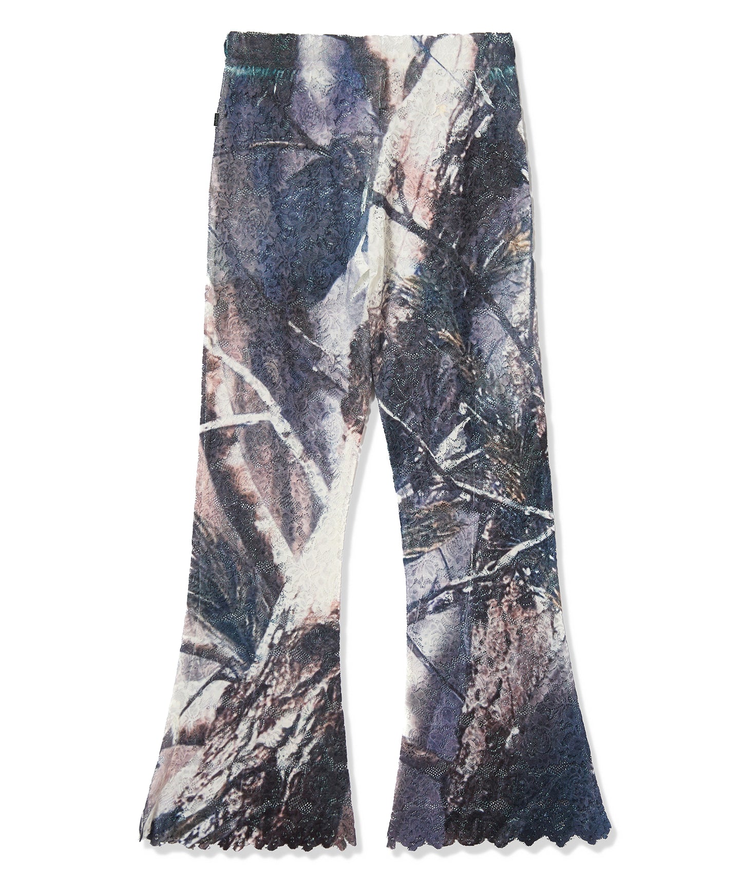 LACE DIRECT PRINT FLARE PANTS