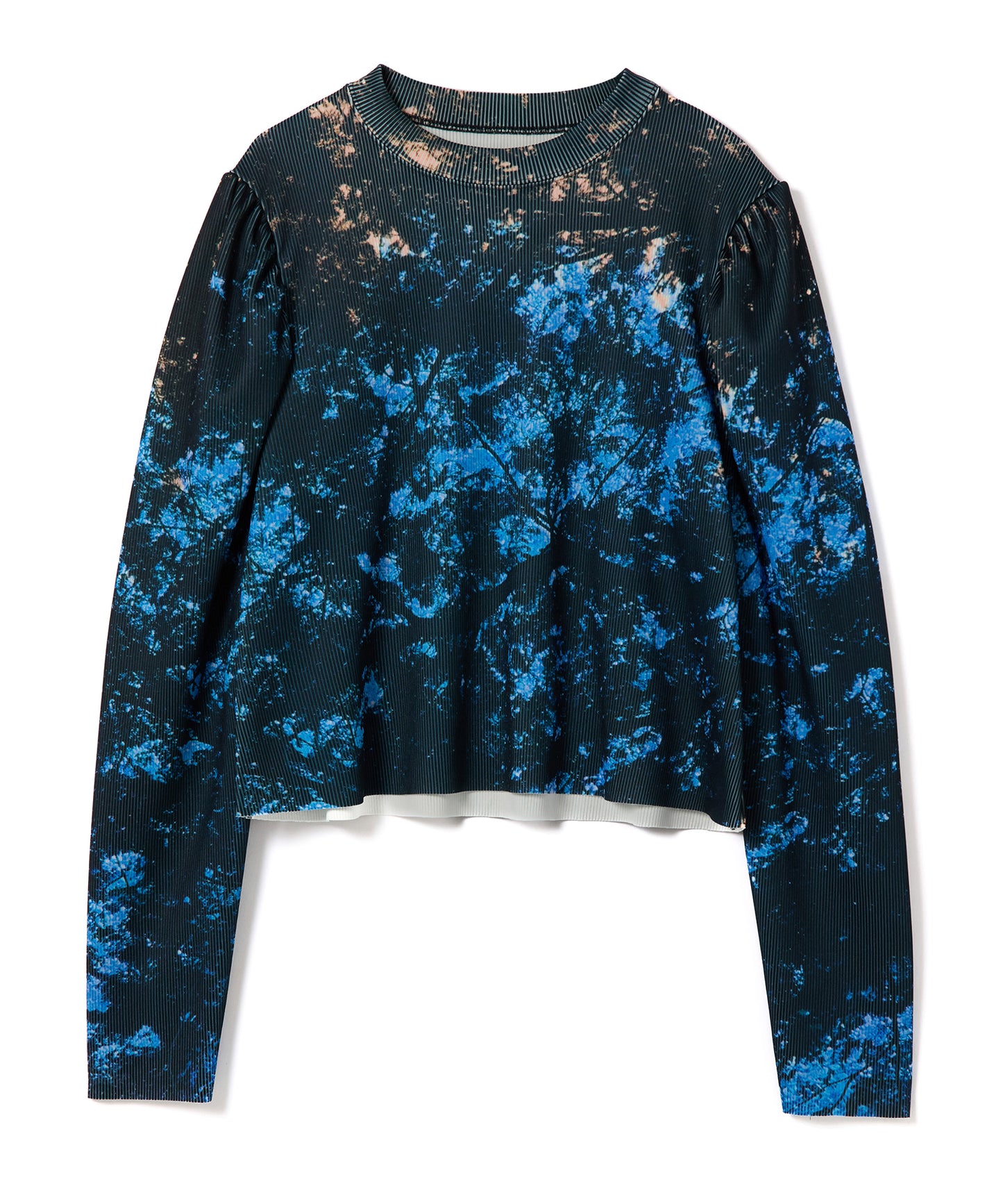 PRINT RIB PUFF SLEEVE C/S