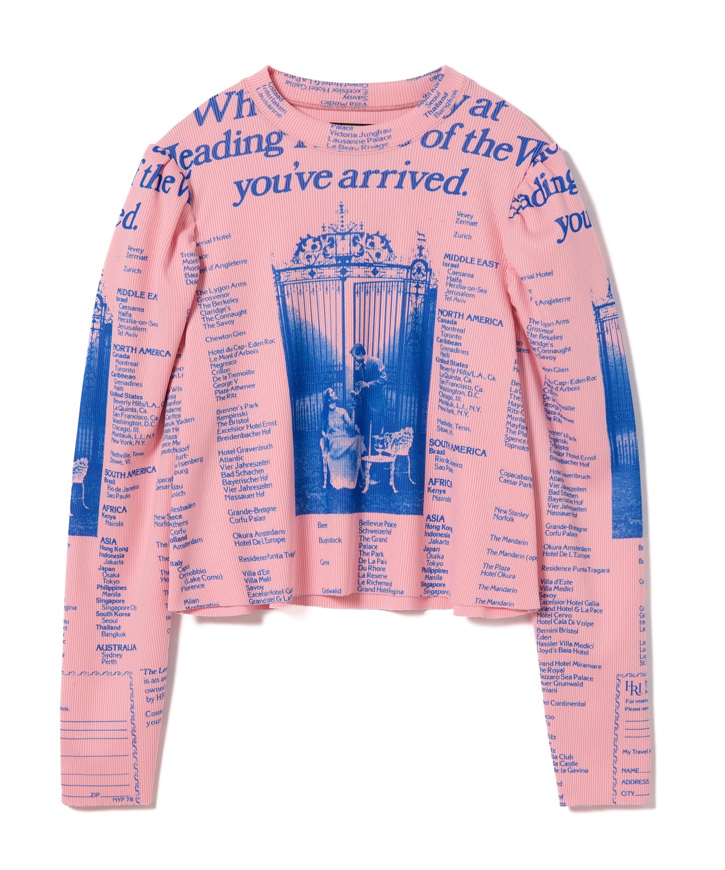 PRINT RIB PUFF SLEEVE C/S