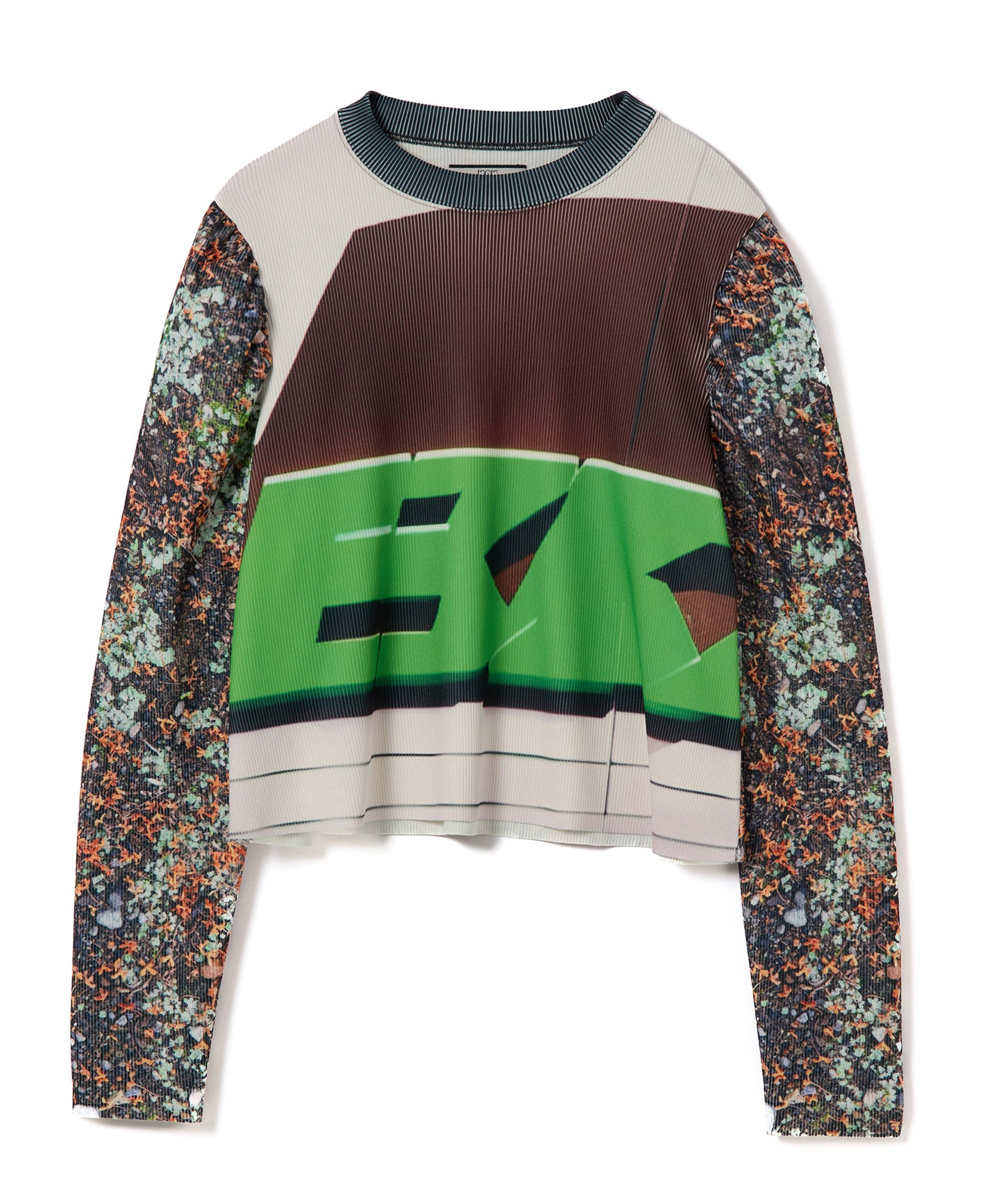 PRINT RIB PUFF SLEEVE C/S