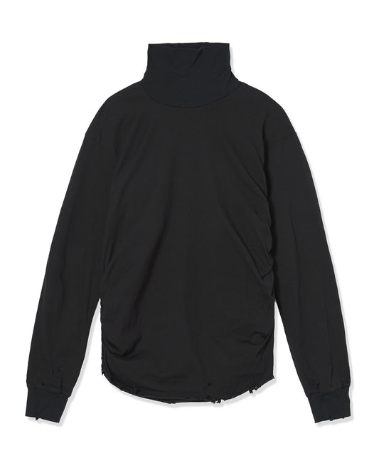 CRASH GATHER HI-NECK TOP