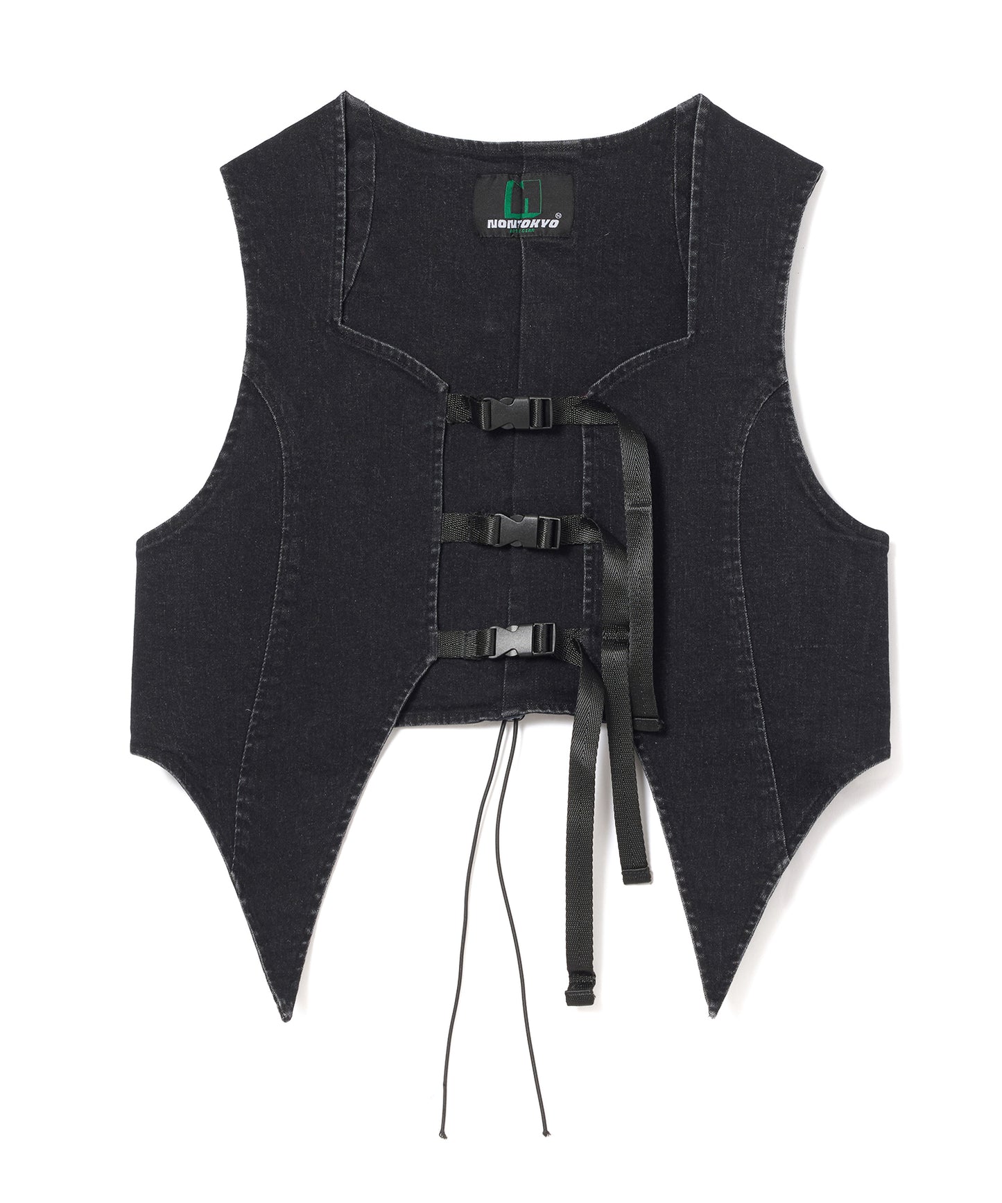 BATWING HEM DENIM VEST