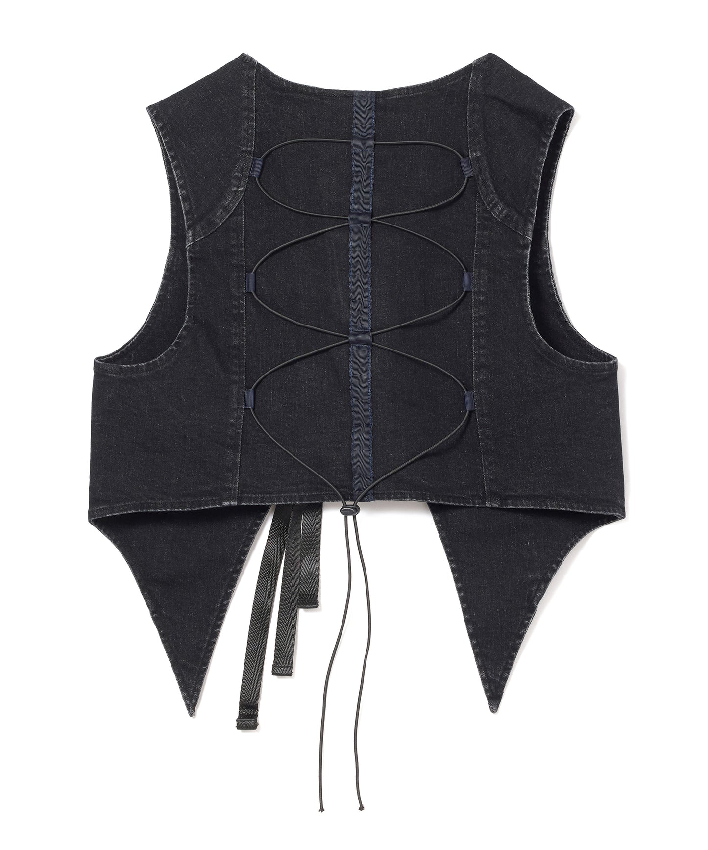 BATWING HEM DENIM VEST