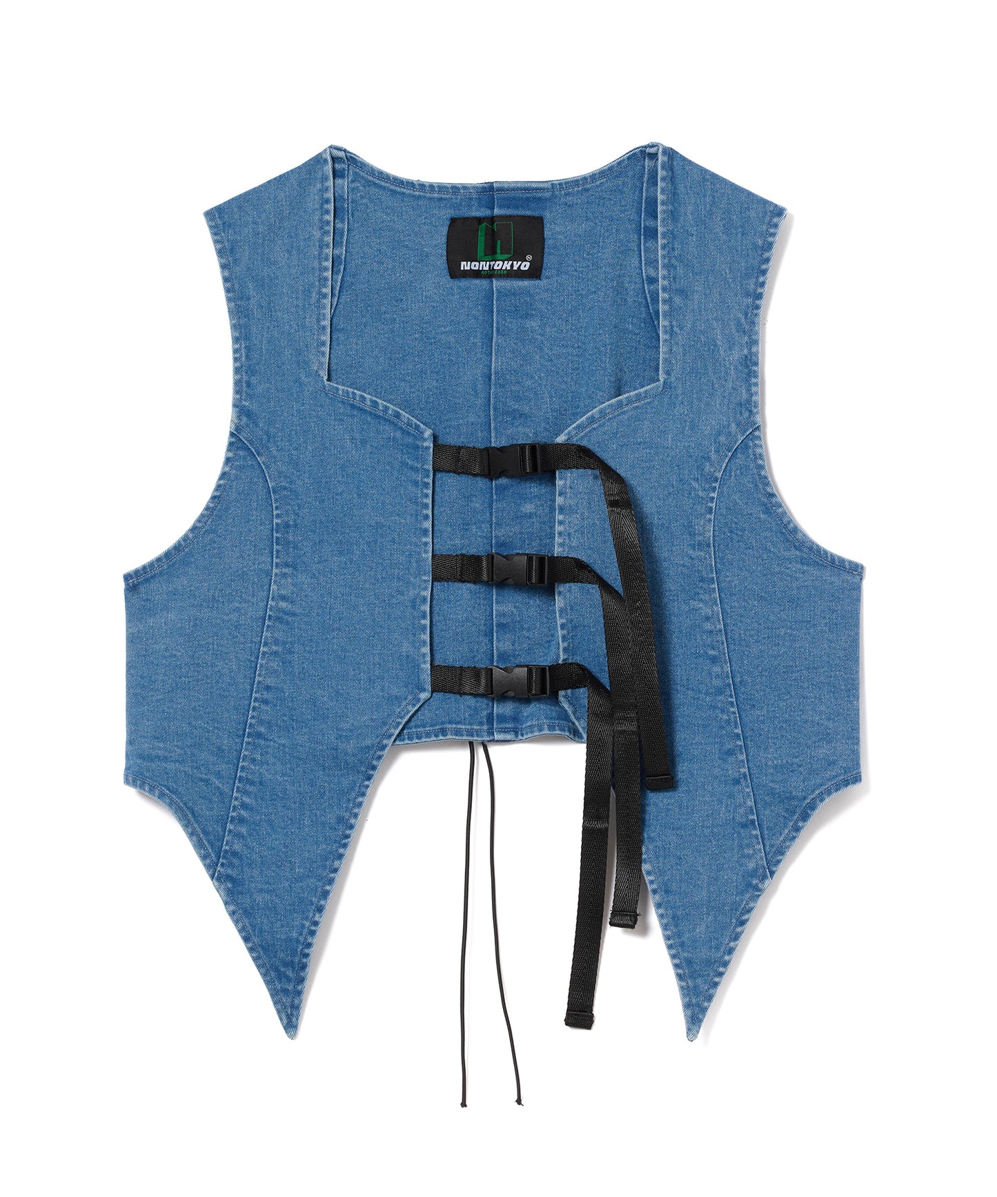 BATWING HEM DENIM VEST