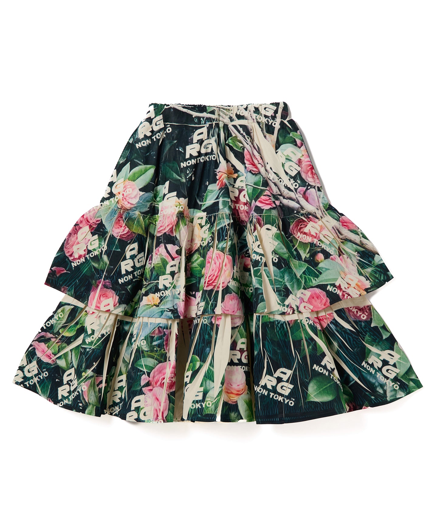 DIRECT PRINT RIB GATHER SKIRT