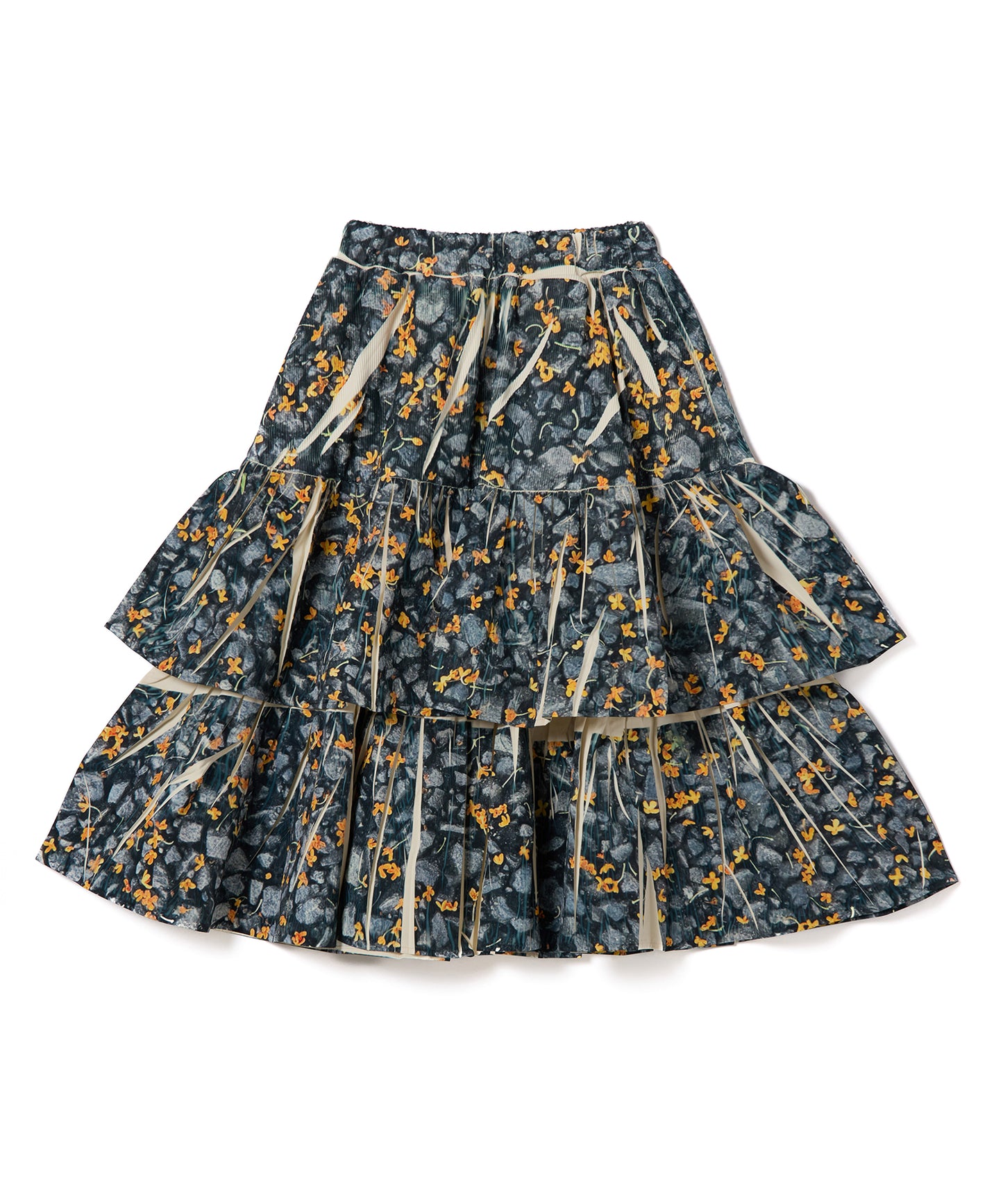 DIRECT PRINT RIB GATHER SKIRT
