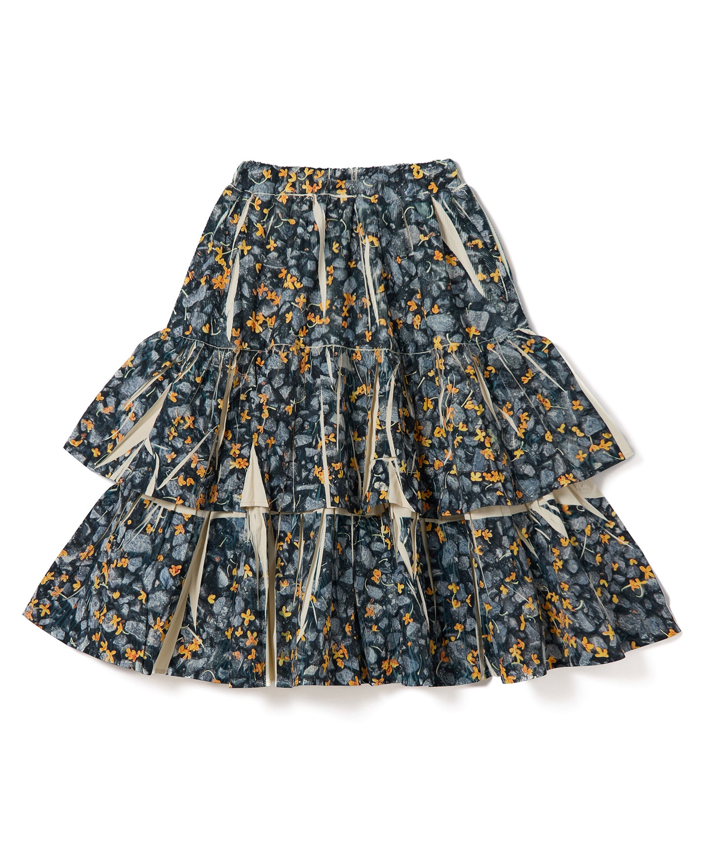 DIRECT PRINT RIB GATHER SKIRT